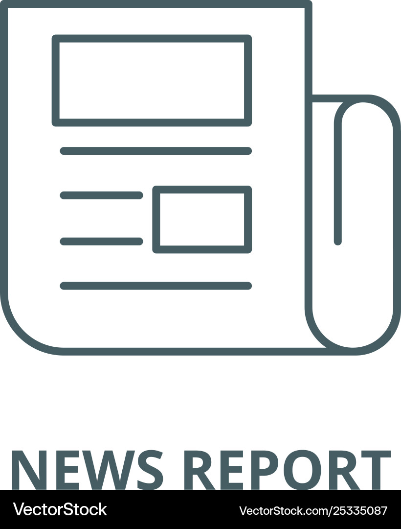 News report line icon linear concept News report line icon linear concept Vector Image