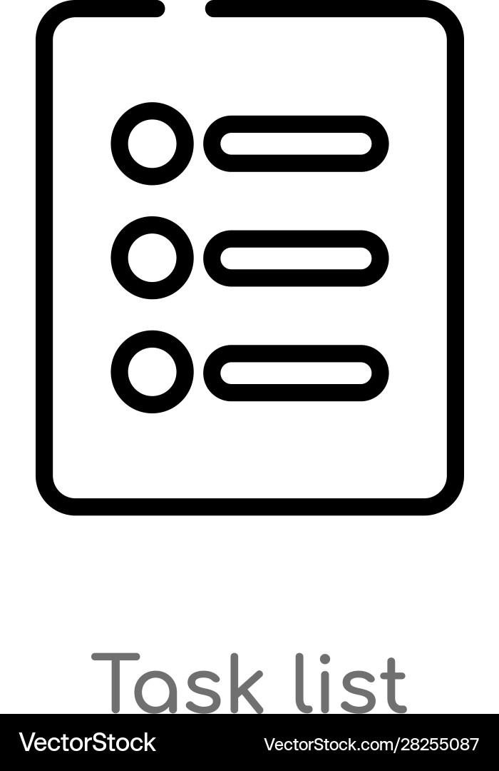 Outline task list icon isolated black simple line vector image