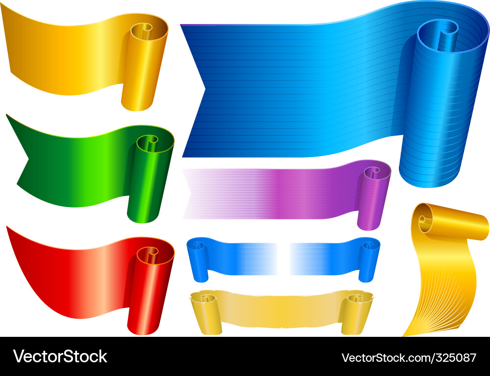 Paper scrolls Vector Image