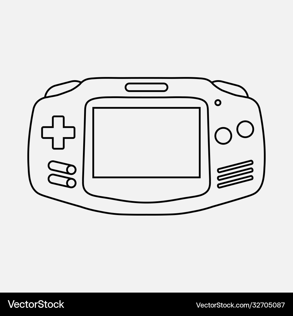 Retro handheld game console Retro handheld game console Vector Image