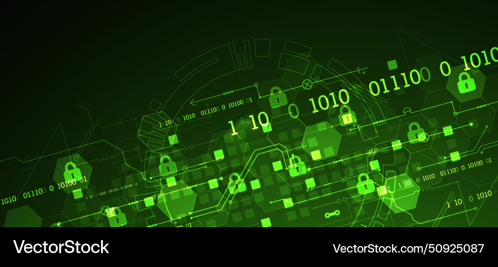 Secure digital background virtual confidential Vector Image