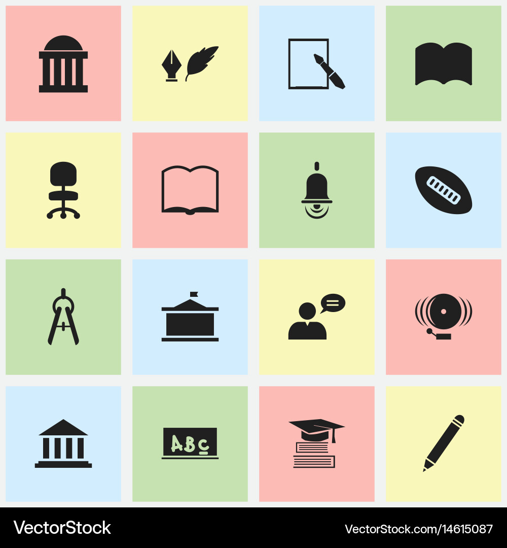 Set of 16 editable science icons includes symbols vector image