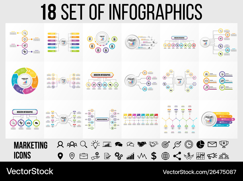 Set of infographics elements design template Set of infographics elements design template vector image