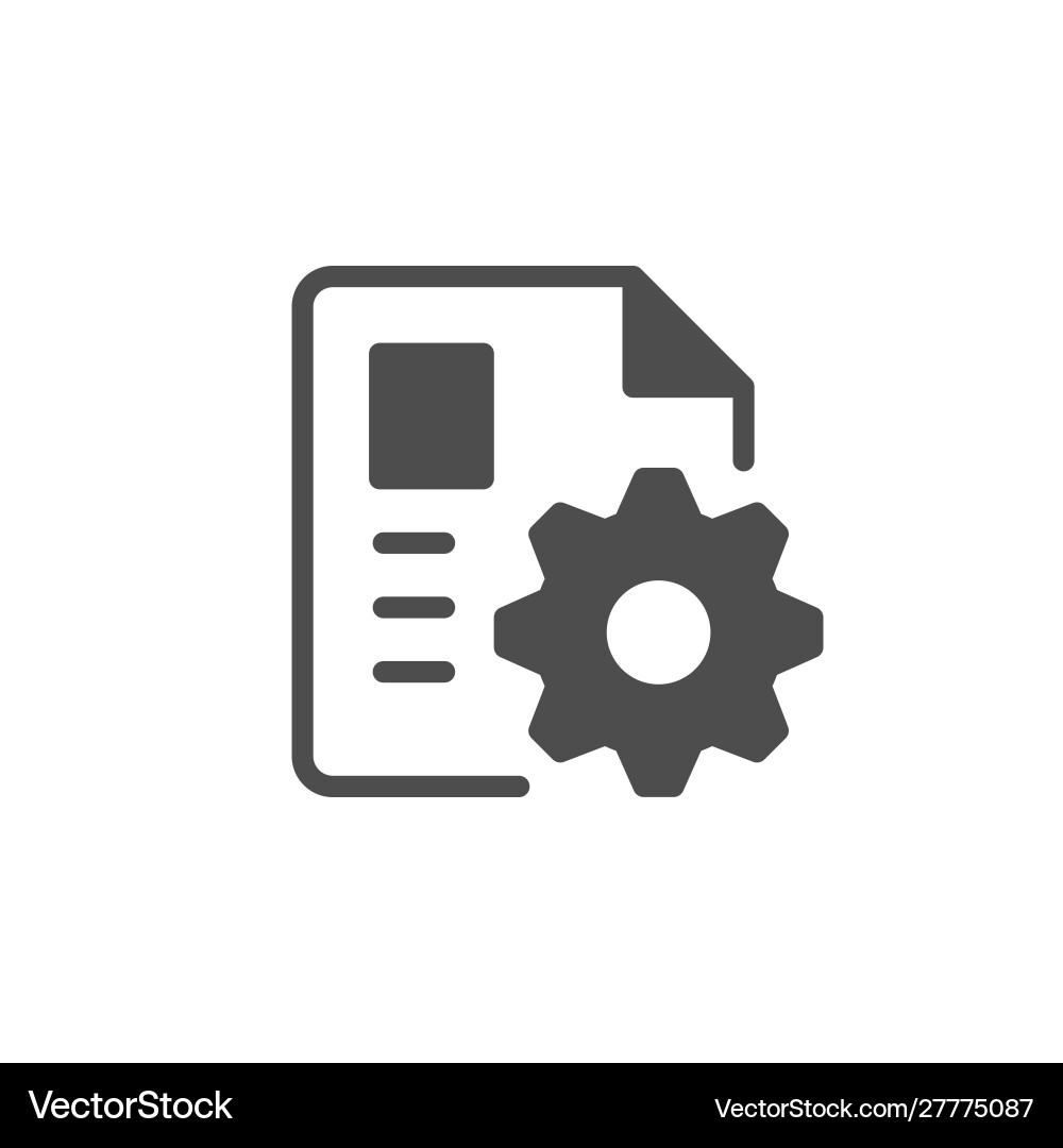 Settings Icon - File Configuration vector image