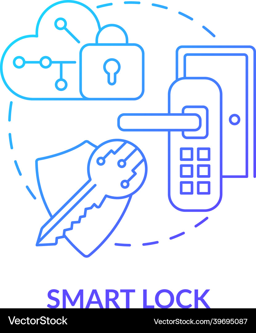Smart lock blue gradient concept icon Royalty Free Vector