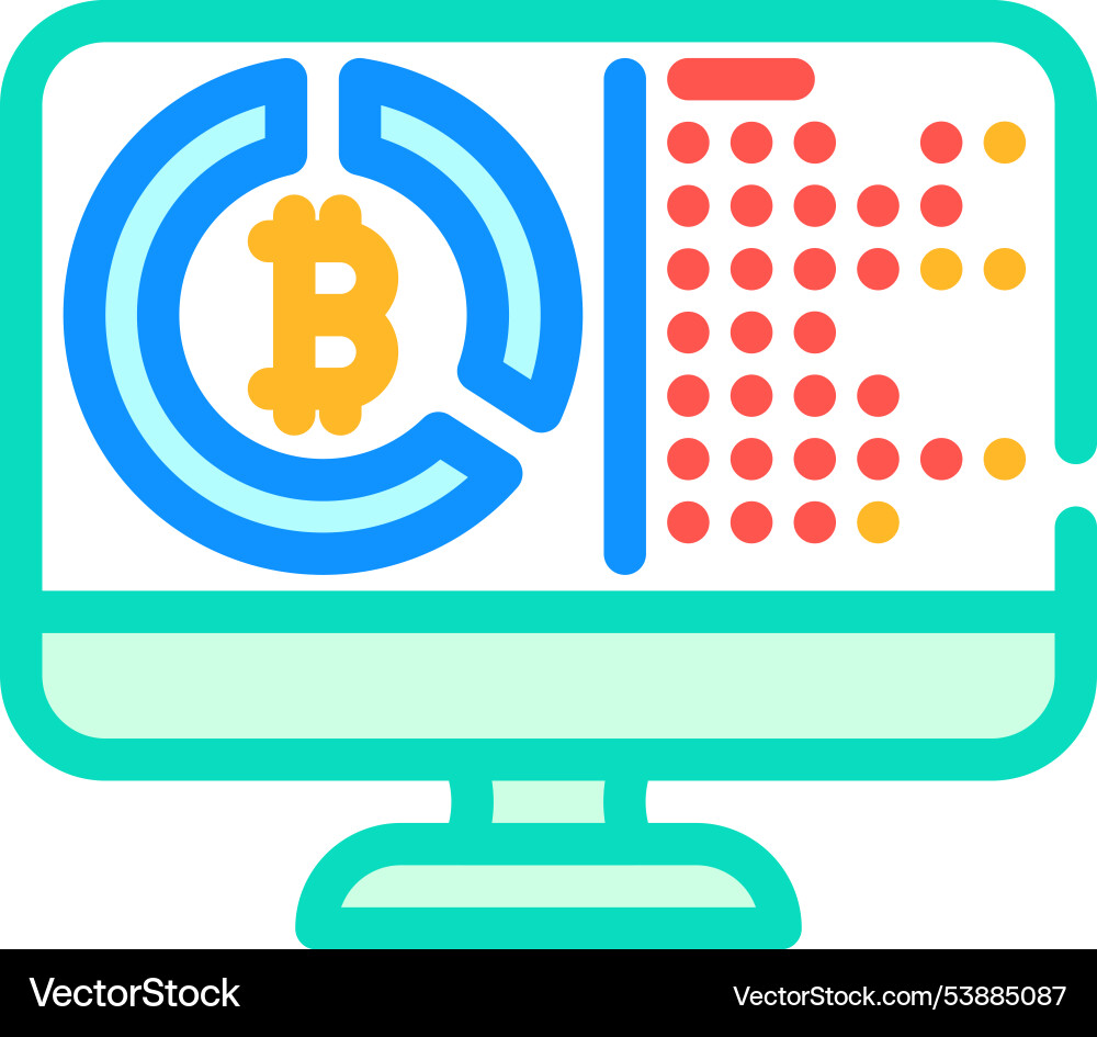 Software cryptocurrency mining color icon Vector Image