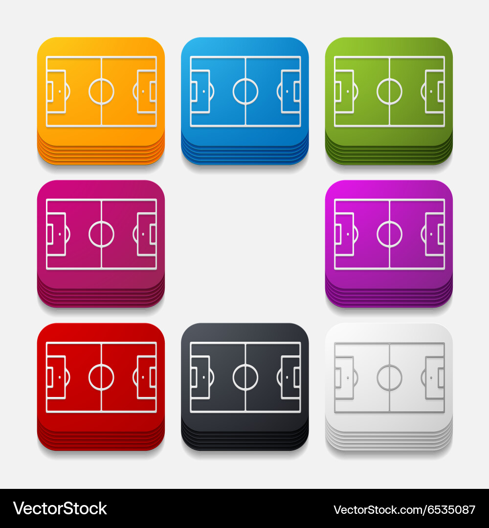 Square button playing field Vector Image