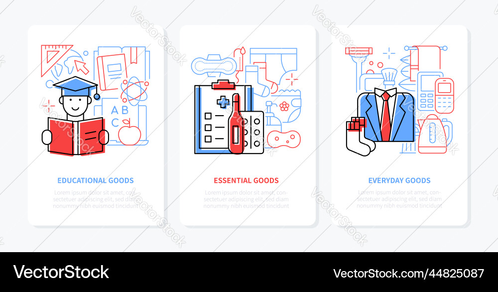 Things to donate - line design style banners set Things to donate - line design style banners set vector image