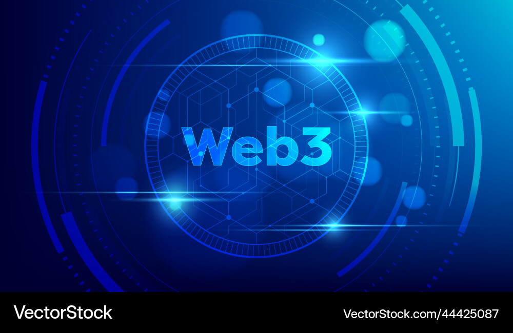Web3 new technology decentralization blockchain Web3 new technology decentralization blockchain Vector Image