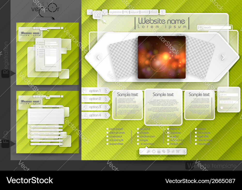 Website design template menu elements Vector Image