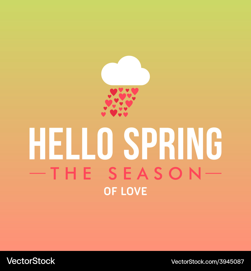 With template text hello spring creative de vector image