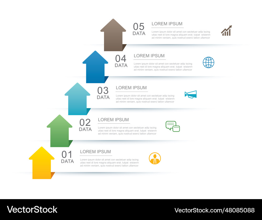 5 Daten Infografiken Pfeil Tab Papier Index 5 Daten Infografiken Pfeil Tab Papier Index vektorbild