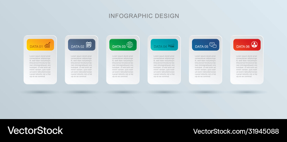 6 data infographics tab paper index template 6 data infographics tab paper index template vector image