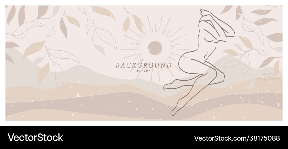 Abstract background art with nude woman in nature Abstract background art with nude woman in nature vector image