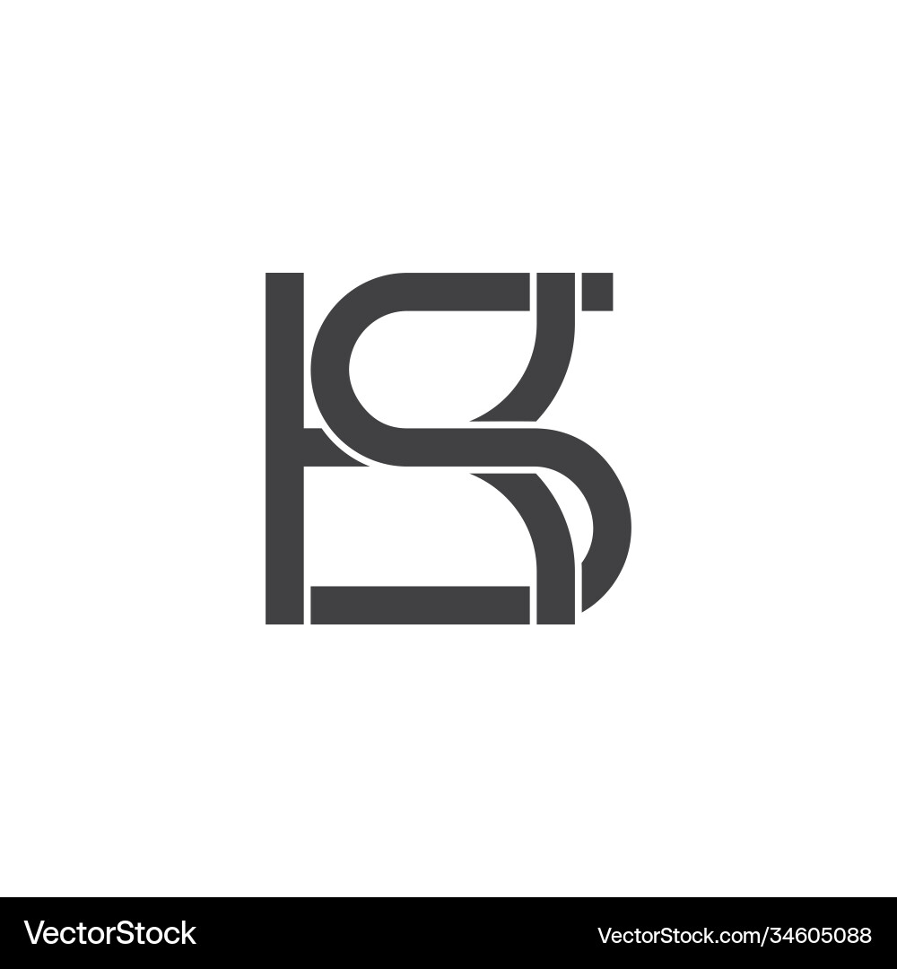 Abstract letter ks simple 3d overlap line linked Abstract letter ks simple 3d overlap line linked Vector Image