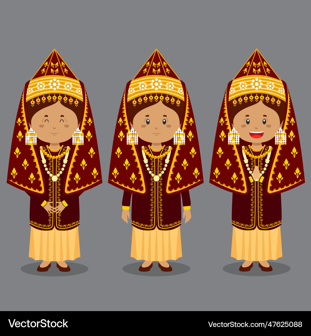 Algerian character with various expression vector image