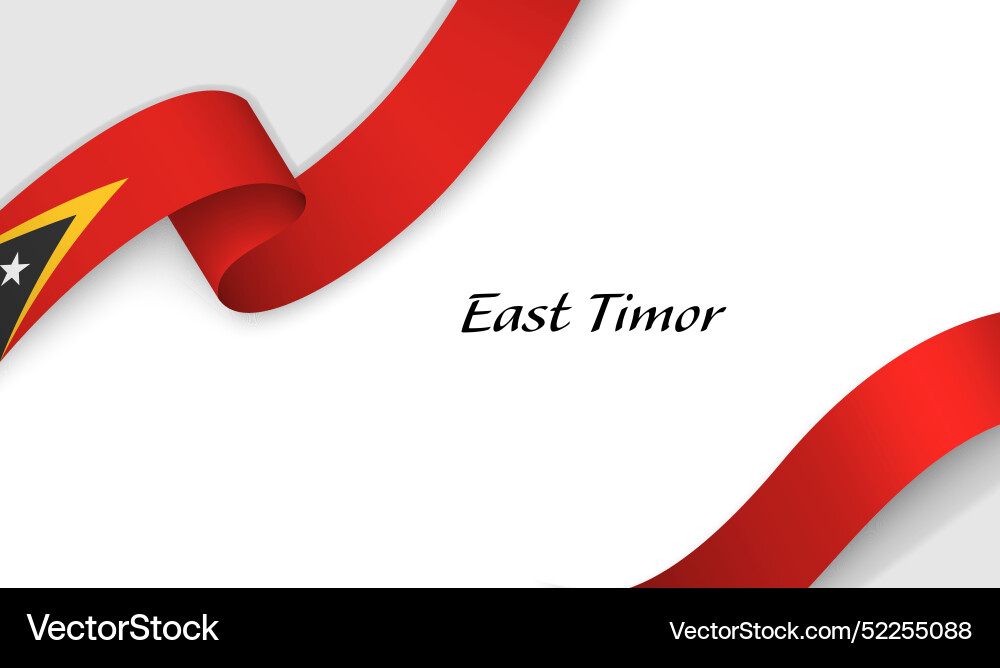 Curved ribbon with fllag of east timor on white Curved ribbon with fllag of east timor on white vector image