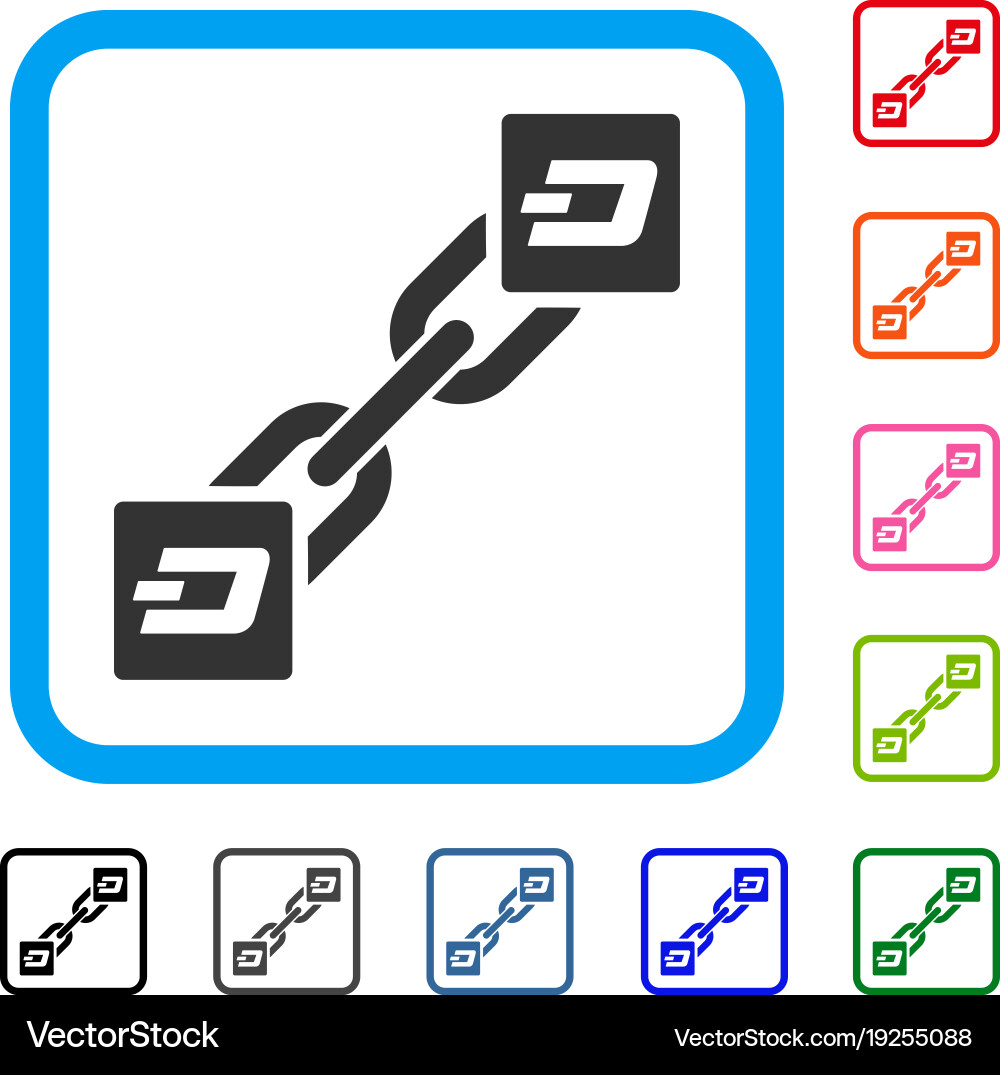 Dash blockchain framed icon vector image