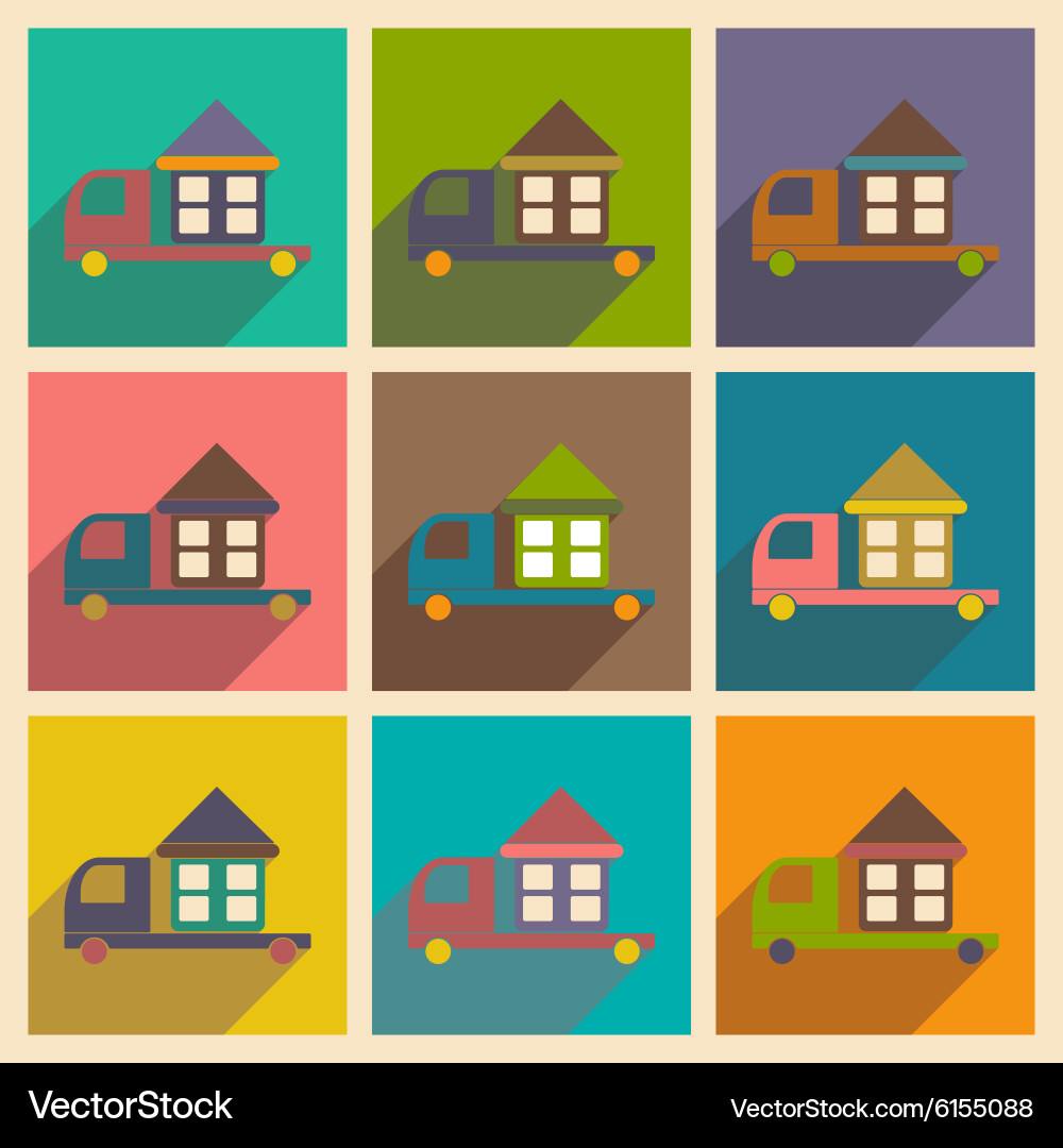 Flat with shadow concept and mobile application Vector Image