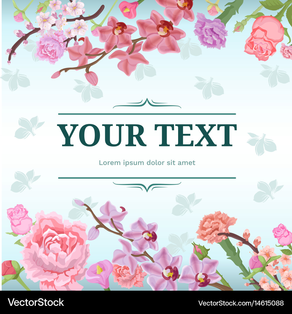 Floral Romance Template Vector Image