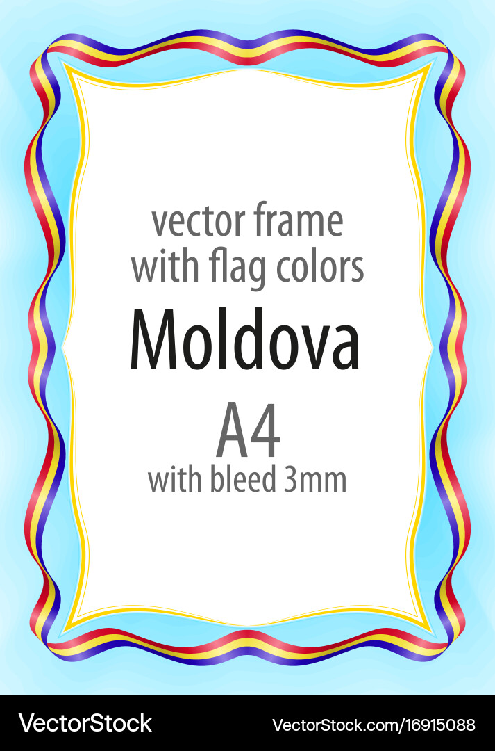 Frame and border of ribbon with the colors Vector Image