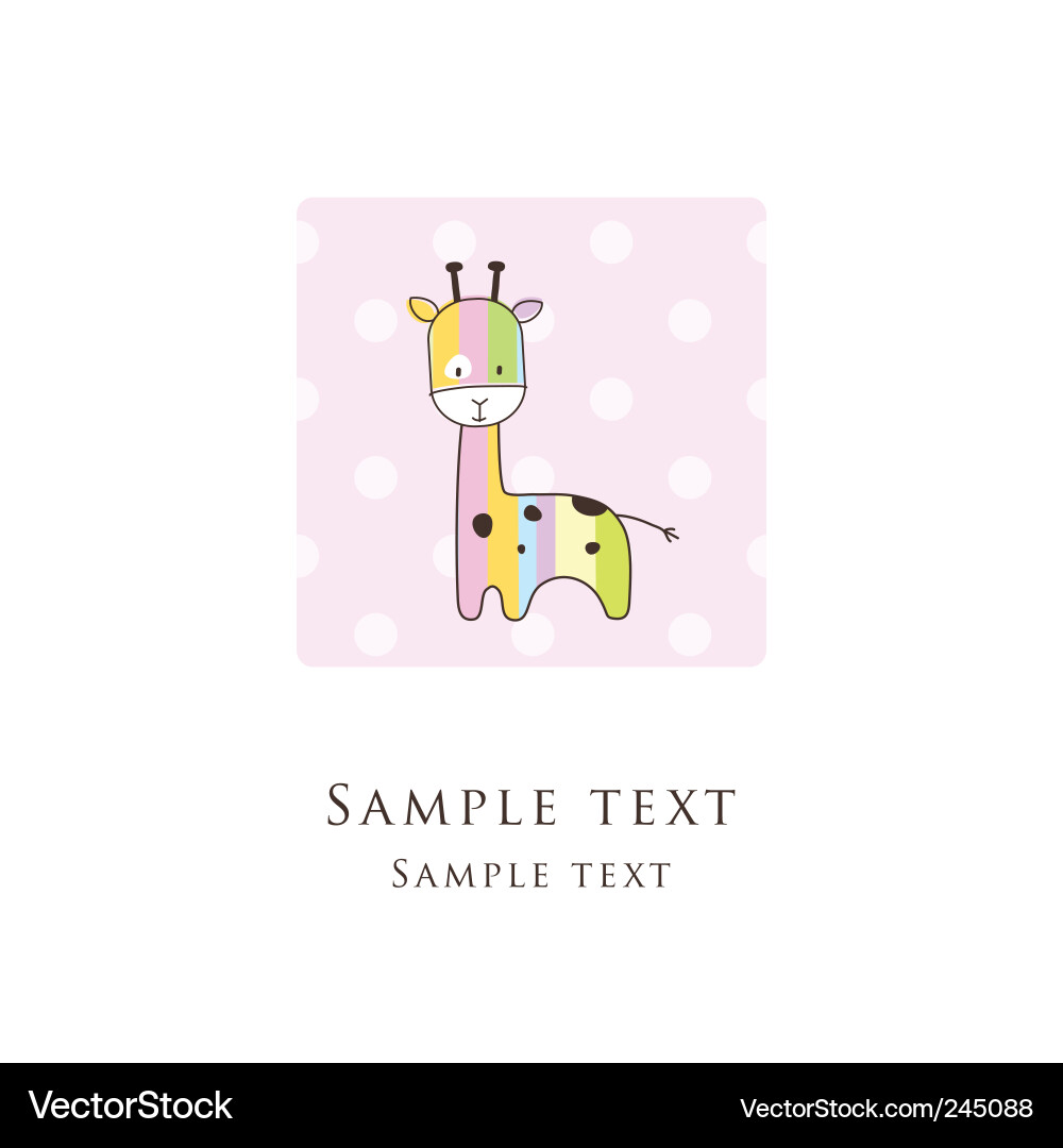 Giraffe Birthday Card Vector Image