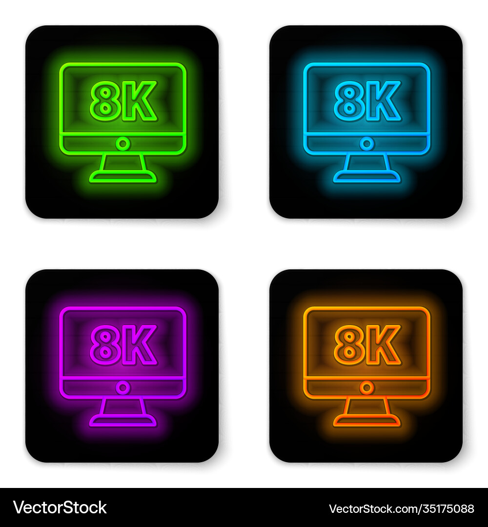 Glowing neon line computer pc monitor display Glowing neon line computer pc monitor display vector image