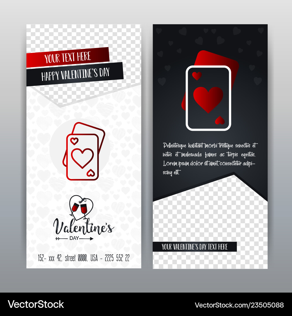 Happy valentines day red icon vertical banner Vector Image