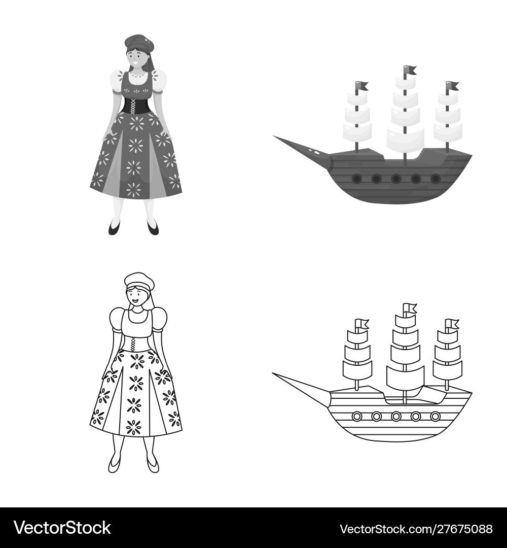 Isolated object and historic symbol set Vector Image