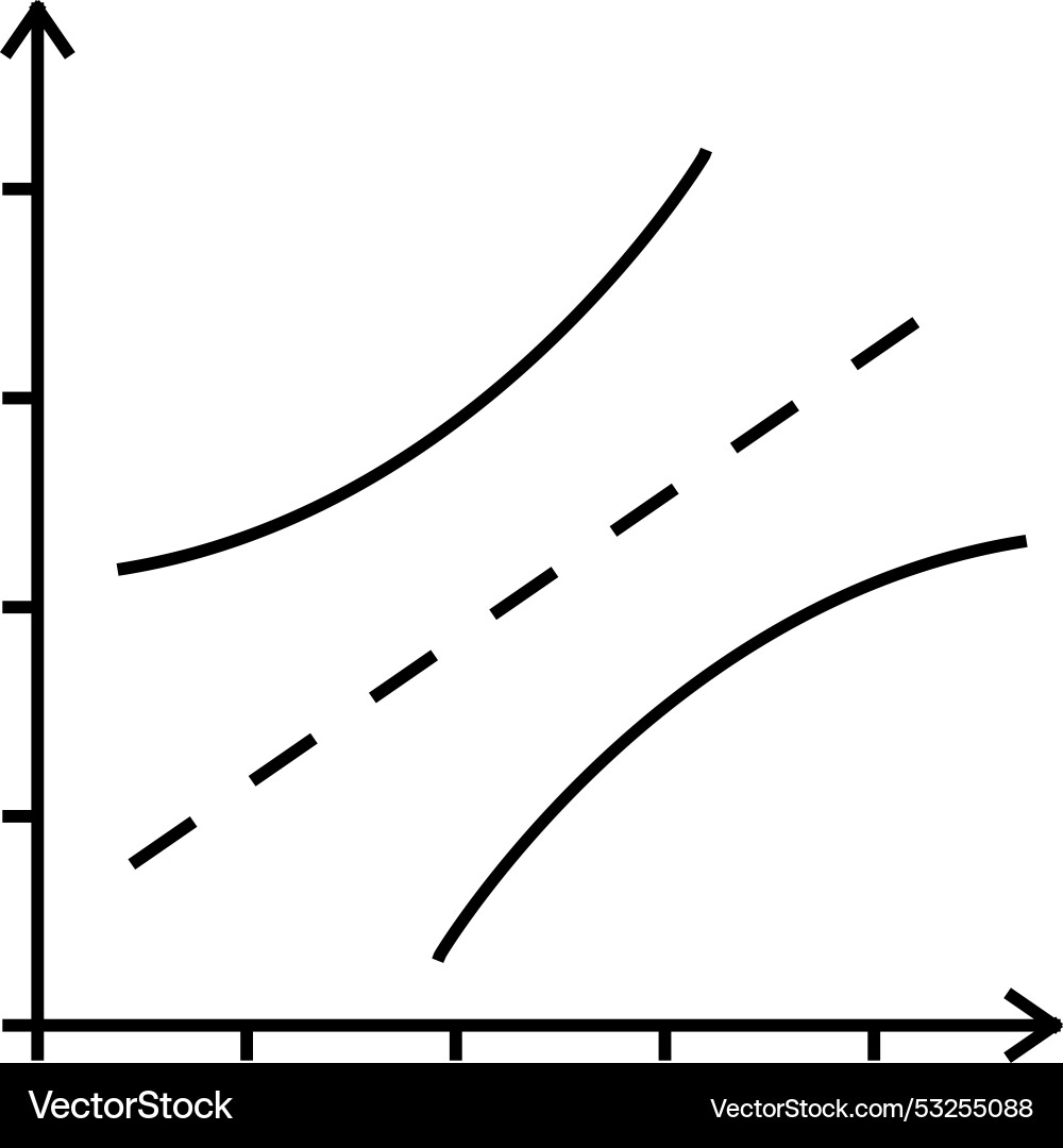 Linear regression line icon Linear regression line icon vector image