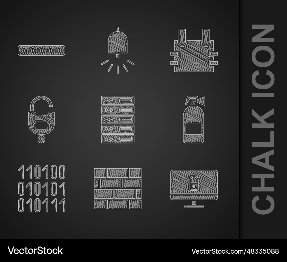 Set server data web hosting bricks lock vector image