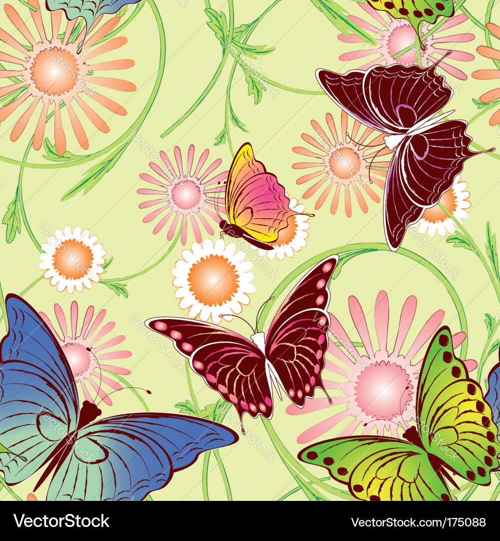 Springtime butterfly seamless pattern Vector Image