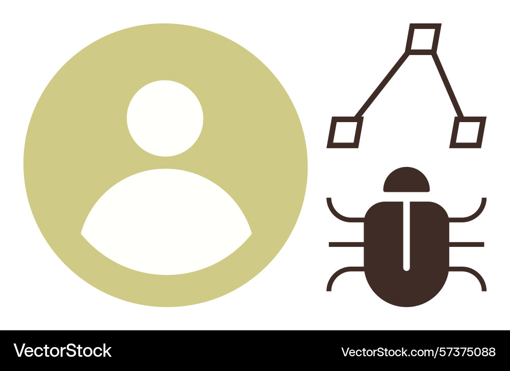 User profile bug detection and algorithm concept User profile bug detection and algorithm concept vector image