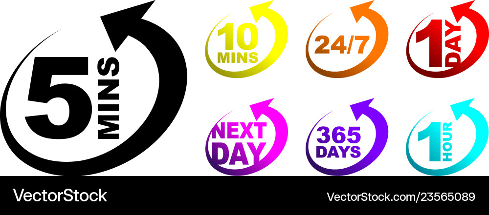 A colourful icon timer set Vector Image