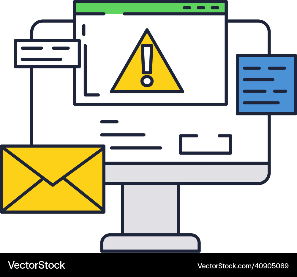 Alert message icon new warning email vector image