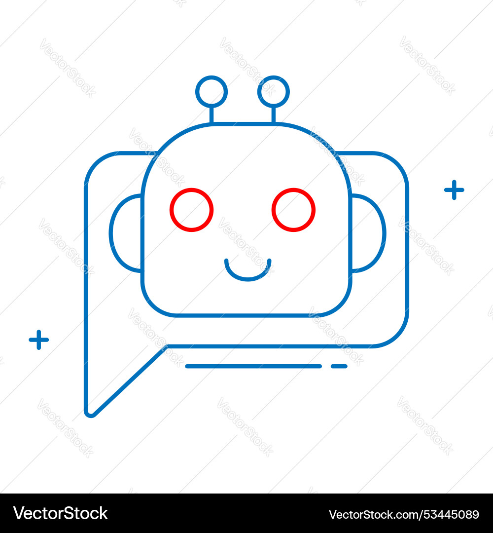 Automated chatbot and virtual communication icon vector image