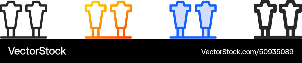 Blocking iconthin linear gradient blue stroke Vector Image