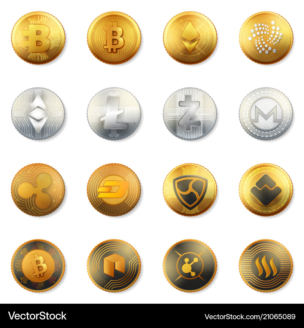 Crypto Coins - Bitcoin, Ethereum, Litecoin – Royalty-Free Vector |  VectorStock