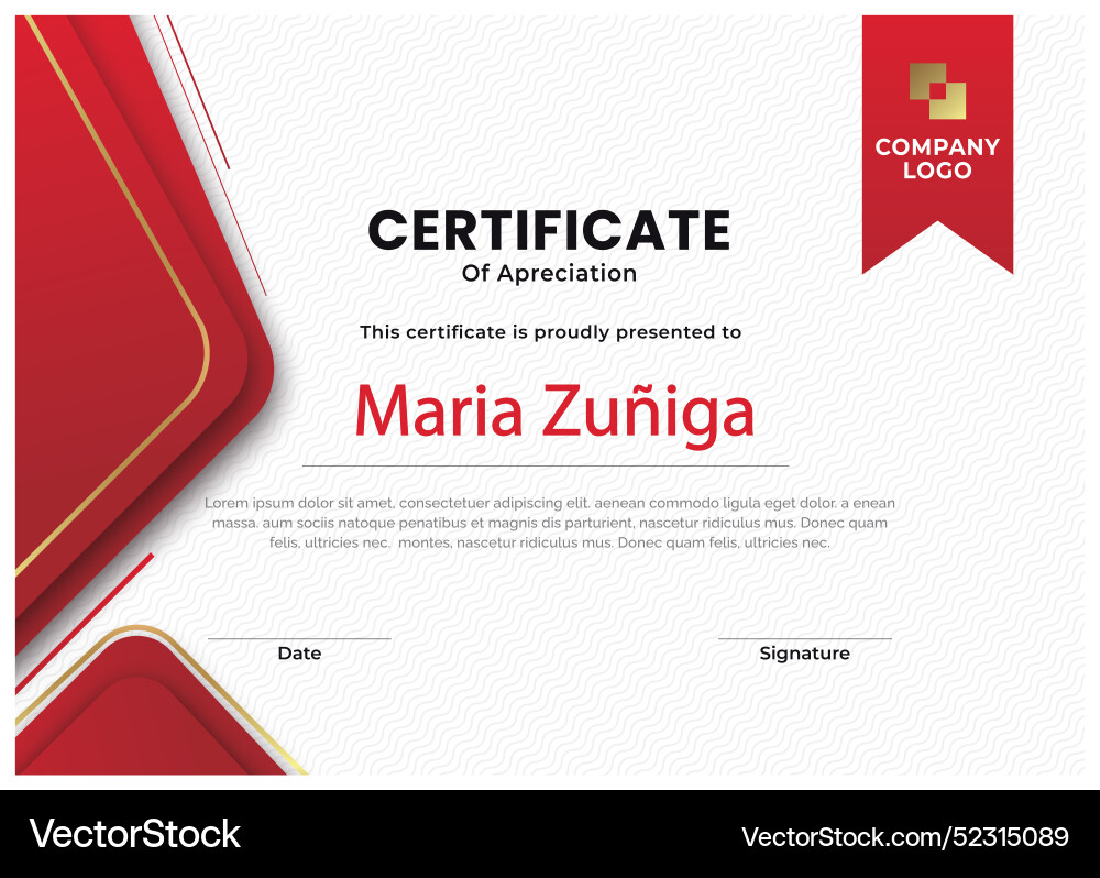 Gradient elegant certificate template Vector Image