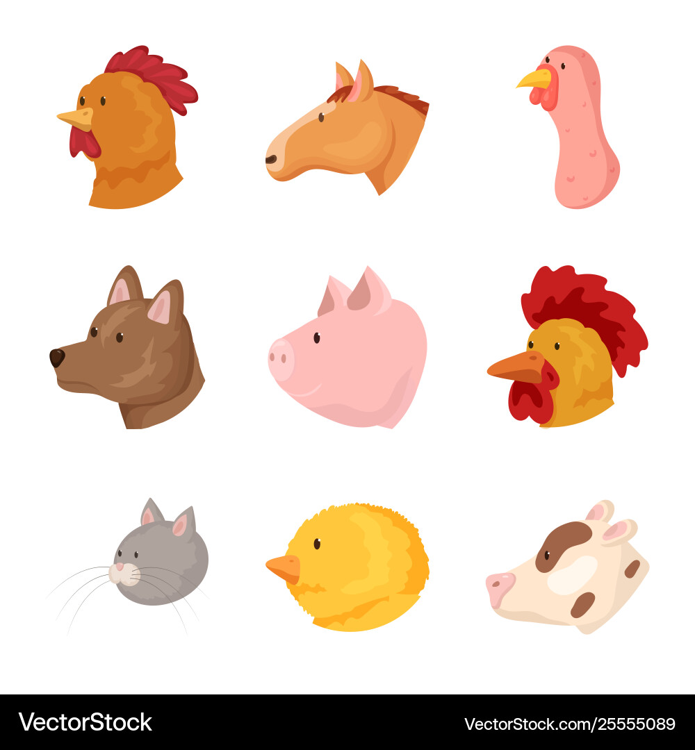 Isolated object farm and head icon set Vector Image