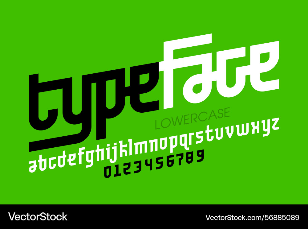Lowercase font alphabet letters and numbers Lowercase font alphabet letters and numbers vector image