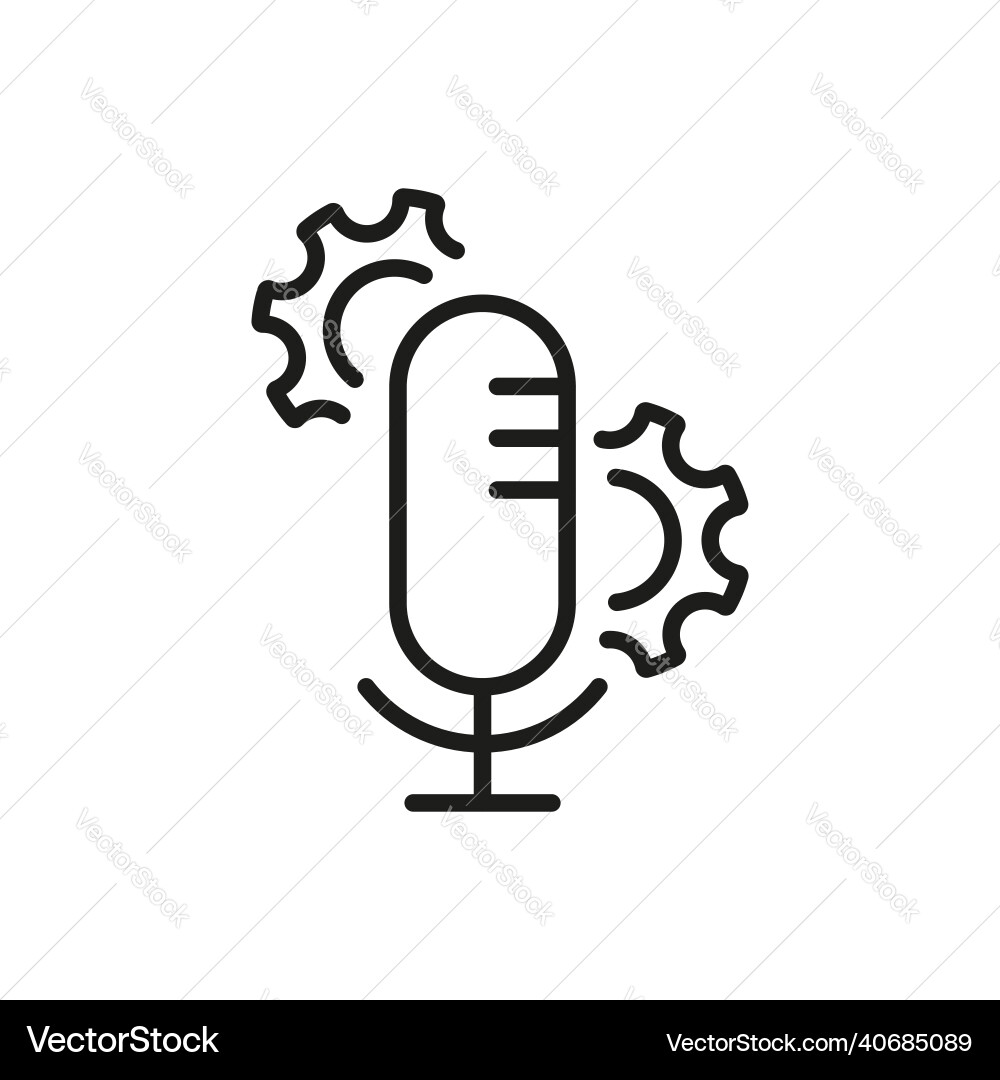 Microphone sound configuration line icon audio vector image