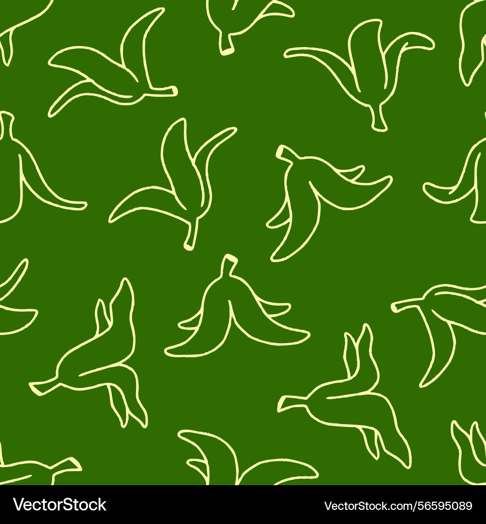 Outline banana peel pattern repeat seamless Outline banana peel pattern repeat seamless vector image
