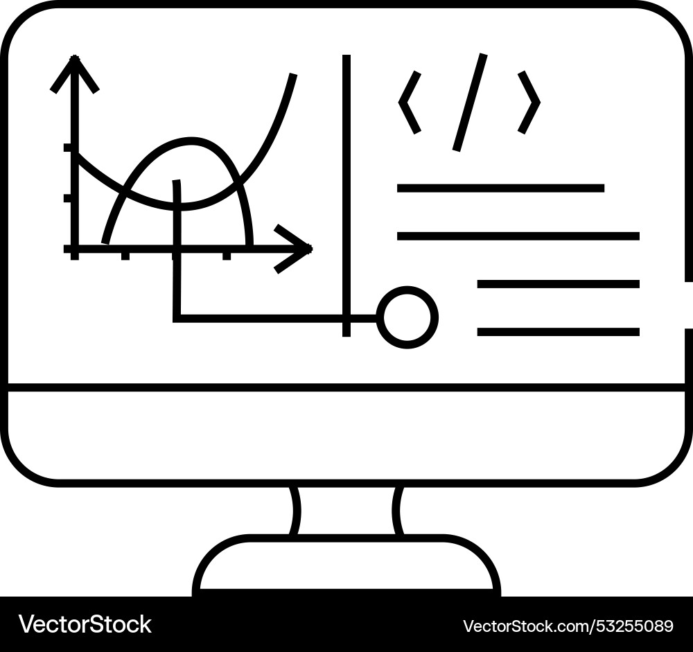 Programming software data science line icon Programming software data science line icon vector image