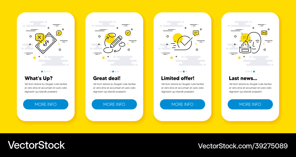 Set of keywords checkbox and rejected Set of keywords checkbox and rejected vector image