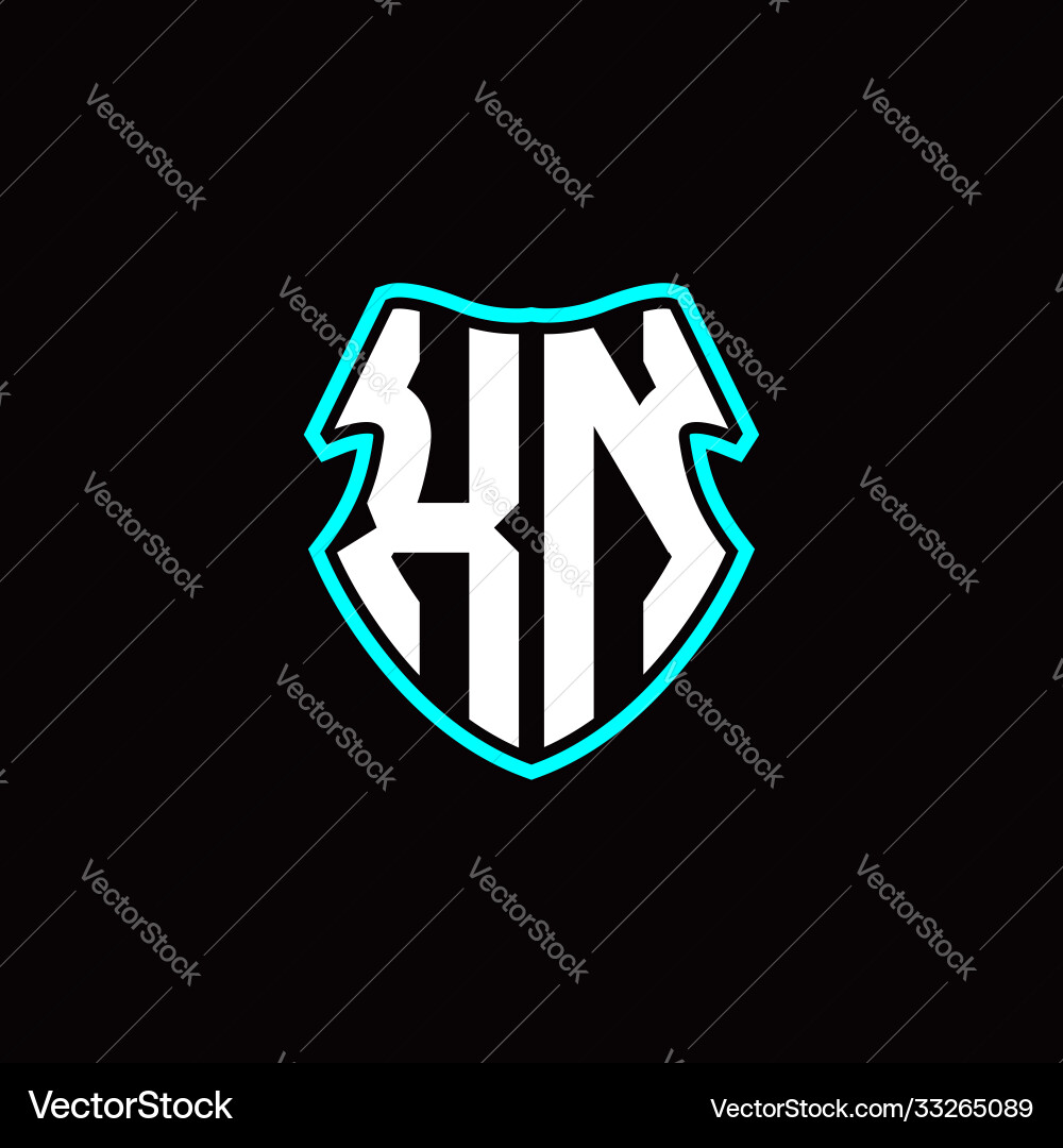 X n initial logo design with a shield shape X n initial logo design with a shield shape Vector Image