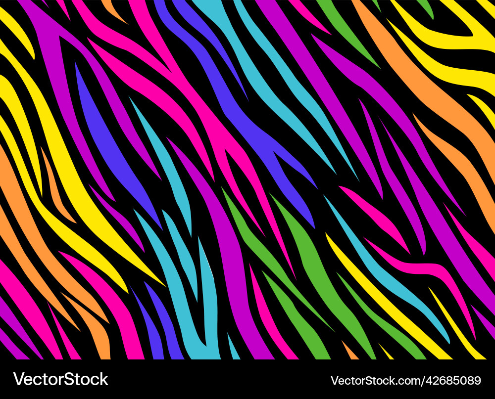 Zebra rainbow abstract seamless pattern colorful Vector Image