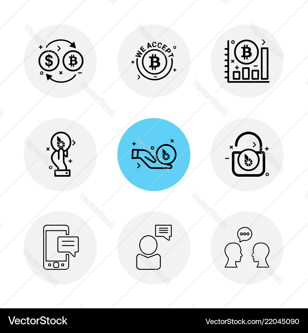 Bit coin crypto currency graph chart lock Vector Image