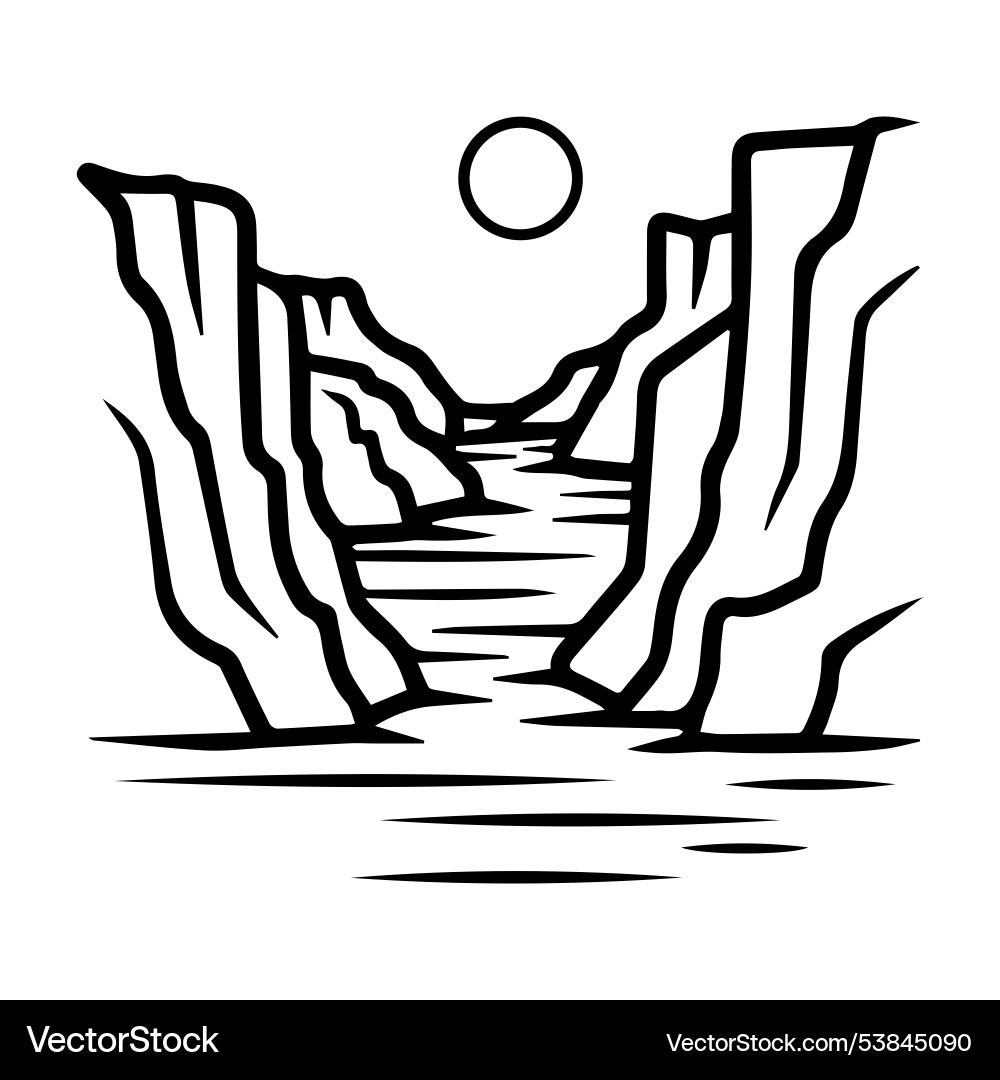 Canyon icon or modern line symbol art Canyon icon or modern line symbol art vector image