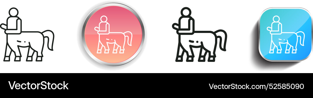 Centaur icon thin linear regular and button style Centaur icon thin linear regular and button style vector image